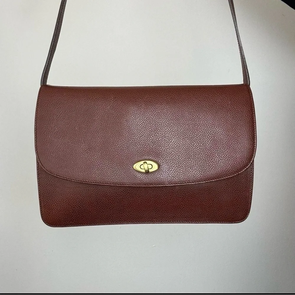 Vintage Coach Madison Royalton Pebbled Leather Maple Brown turn lock ITALY - Picture 2 of 7